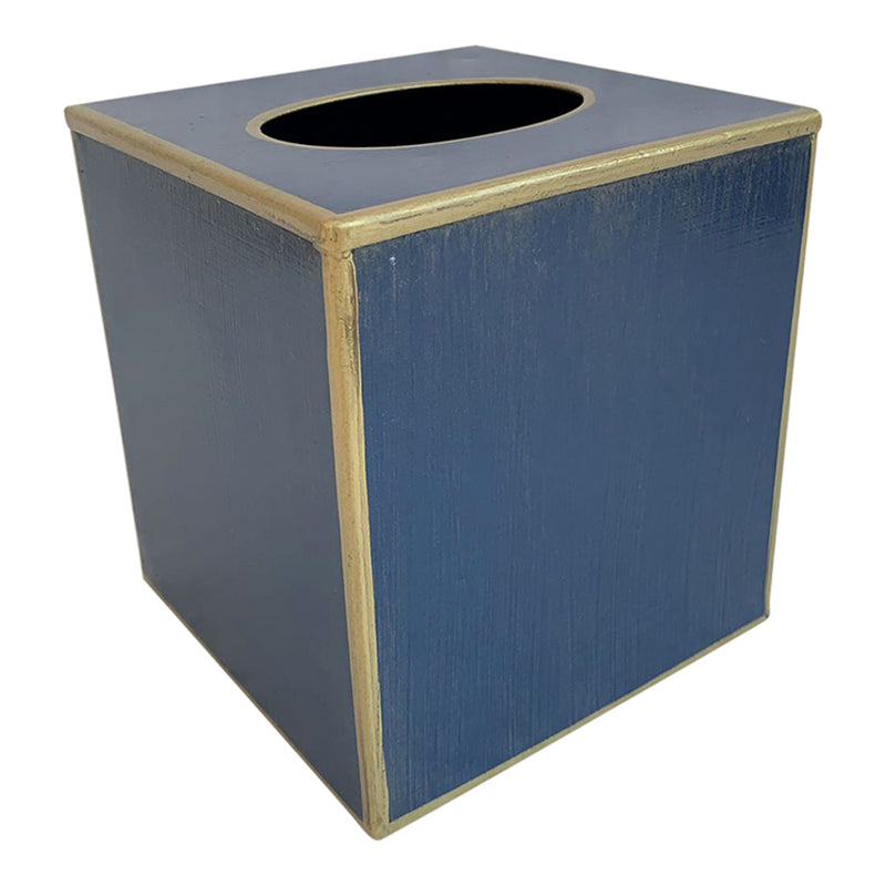 Arnelle -Tissue Box Cover -Navy Blue  (hand painted) metal - Dimensions: 13 x 13 x 14 cm (W, D, H) (Copy)