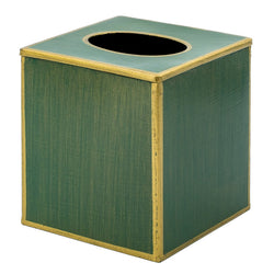 Arnelle -Tissue Box Cover -  Green (hand painted) metal - Dimensions: 13 x 13 x 14 cm (W, D, H)