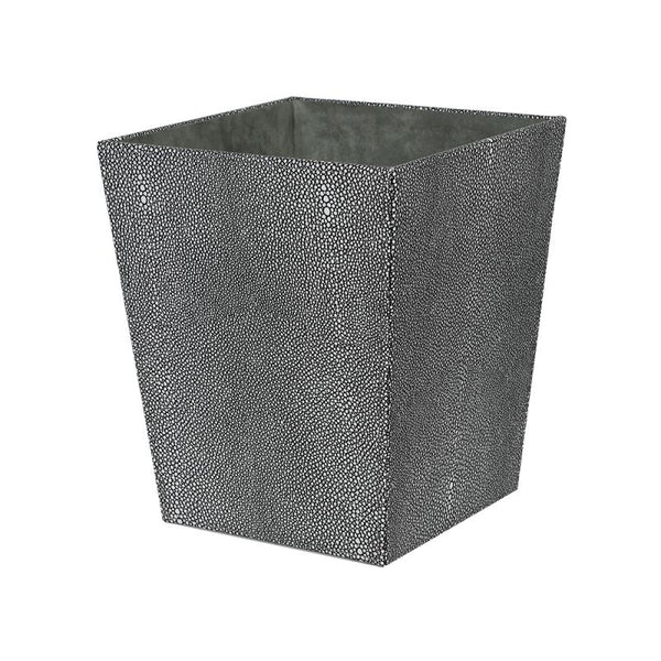 Goverham - Faux Shagreen Bin - Grey - Dimensions H: 27 x W: 23 x D: 23 cm