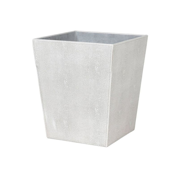 Ivenham - Faux Shagreen Bin - Ivory - Dimensions H: 27 x W: 23 x D: 23 cm